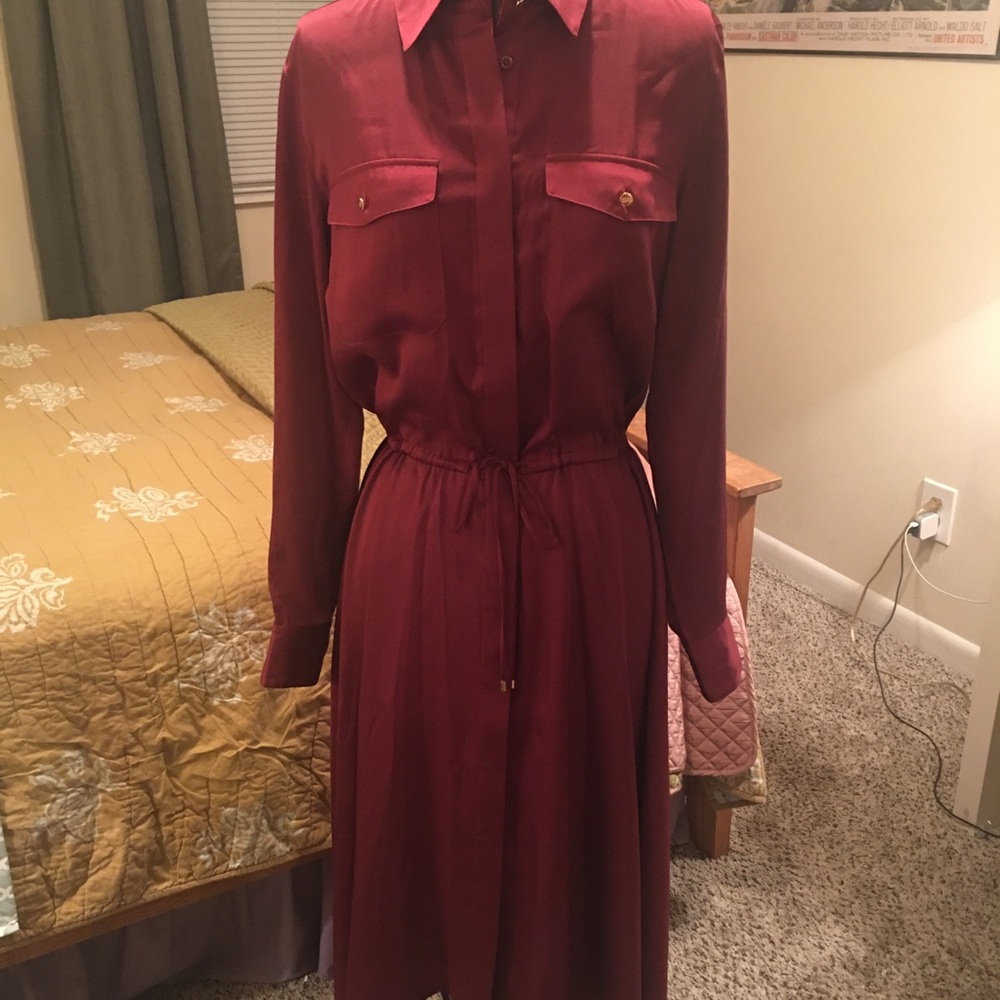 Ralph Lauren wine color satin dress